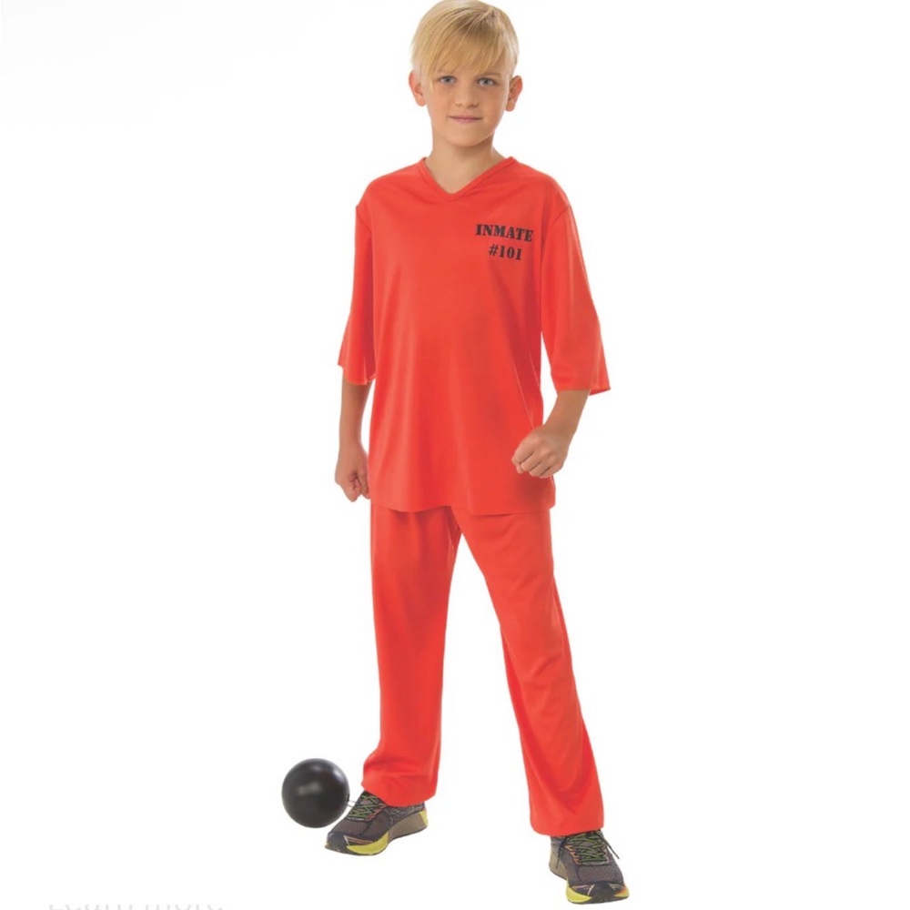 Kids Orange 'Inmate #101'/ prison costume Set